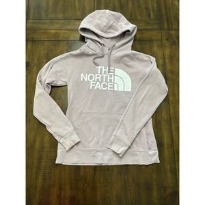 The North Face Womens Half Dome Pullover Hoodie Mauve Purple Logo Sweatshirt S
